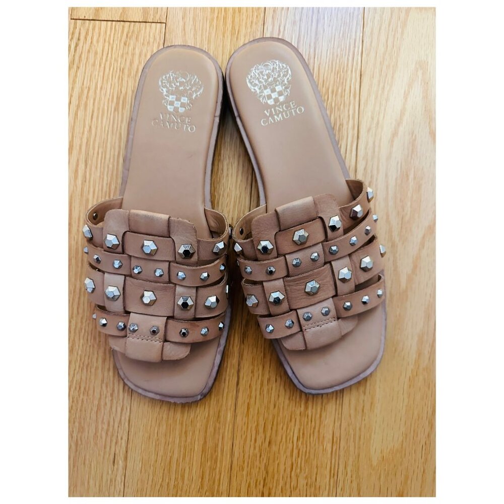 Vince Camuto Women's Tan Studded Slide Sandals